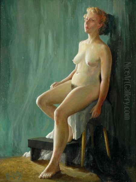 Nude (study) Oil Painting by Lindsay Bernard Hall