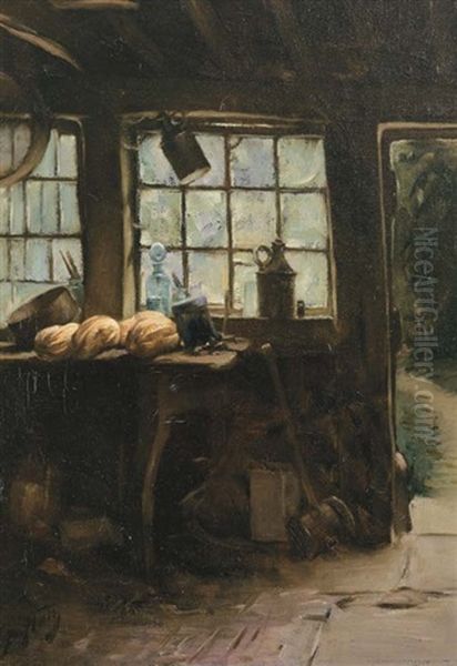 The Gardener's Workshop Oil Painting by Lindsay Bernard Hall