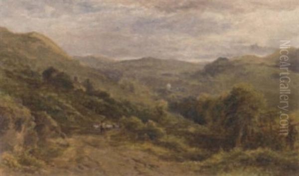 The Valley Of Varnun, Wales Oil Painting by William Henry Hall