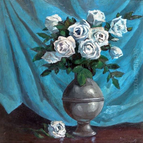 Rosas Blancas Oil Painting by Richard Hall