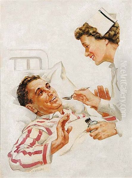 Untitled (nurse And Patient) by Joseph Sydney Hallam