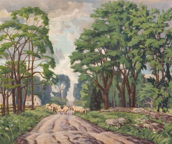 Road To Bellfountain Oil Painting by Joseph Sydney Hallam