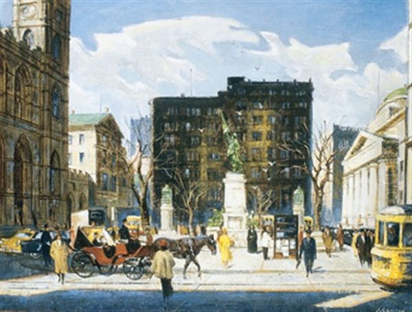 Place D'armes, Montreal by Joseph Sydney Hallam