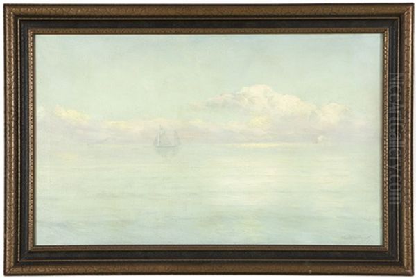 Sailboats On A Calm Sea Oil Painting by Carl (Charles Edward) Hallberg