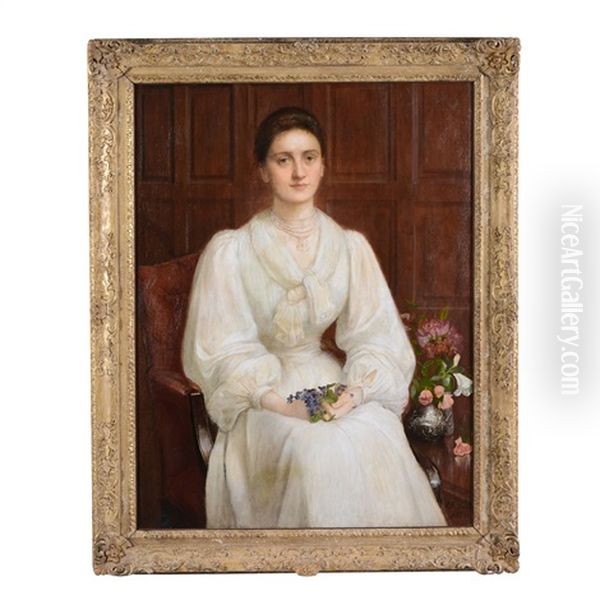 Portrait Of Leonora Philipps Oil Painting by Charles Edward Halle