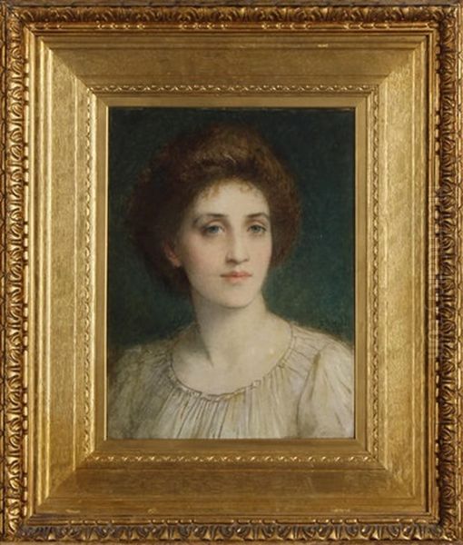 Portrait Of A Lady Oil Painting by Charles Edward Halle