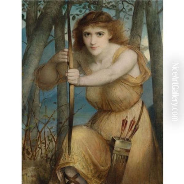 The Archer Oil Painting by Charles Edward Halle