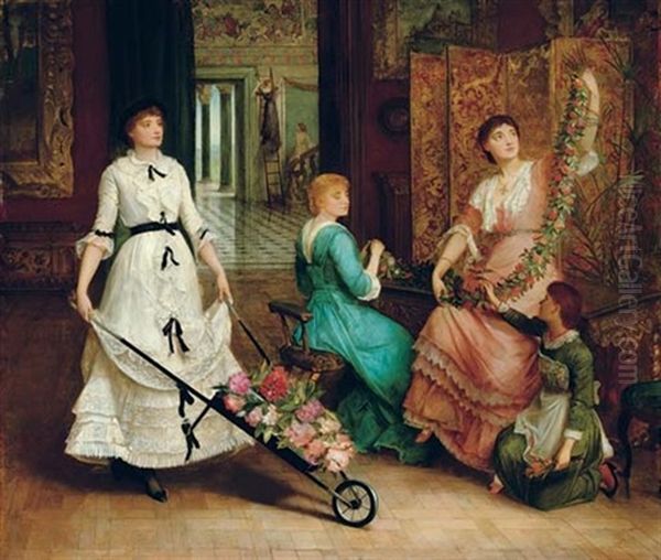 Preparing For The Ball Oil Painting by Charles Edward Halle