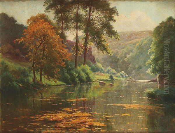 Bords De Riviere Oil Painting by Charles Edward Halle