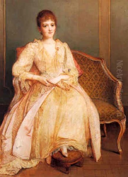 Portrait Of Lady Georgianna Macmillan Oil Painting by Charles Edward Halle