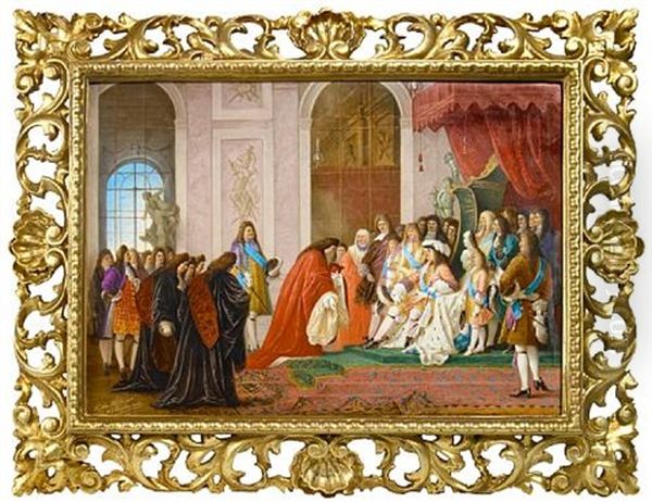 Reparation Faite Louis Xiv Par Le Doge De Genes Oil Painting by Claude Guy Halle