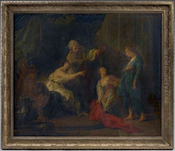 Joseph Accuse Par La Femme De Putiphar Oil Painting by Noel Halle