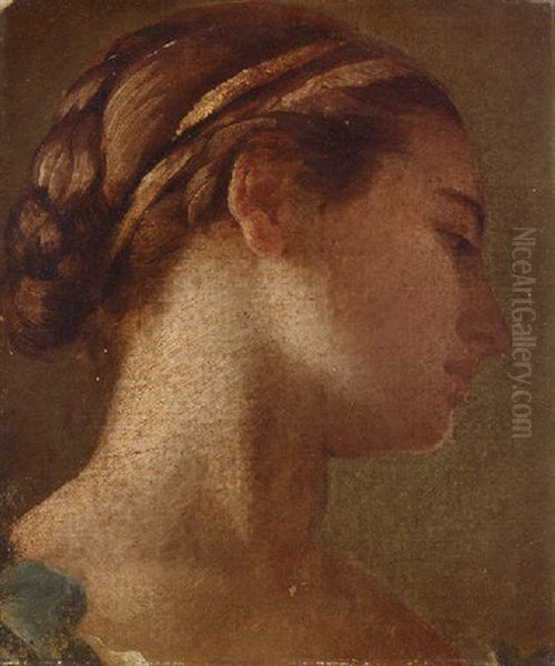 Head Of A Lady Oil Painting by Noel Halle