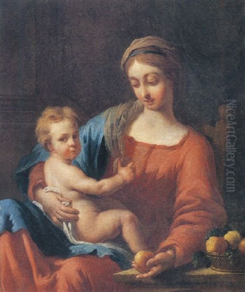 Une Vierge A L'enfant by Noel Halle