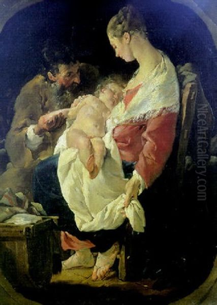 La Sainte Famille Oil Painting by Noel Halle