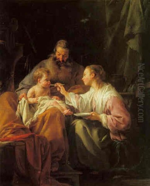 Holy Family Oil Painting by Noel Halle