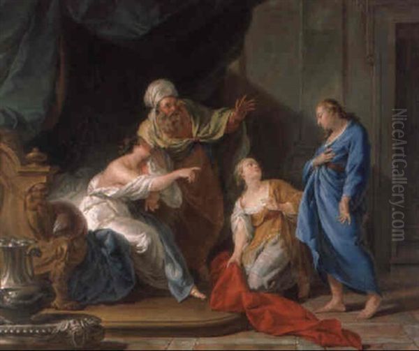 Joseph Et La Femme De Putiphar Oil Painting by Noel Halle