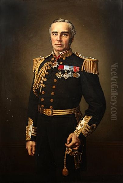 Portrait Of An Admiral Oil Painting by Samuel Baruch Halle