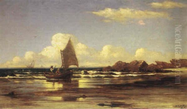 Unfurling The Sail Oil Painting by Hendricks A. Hallett