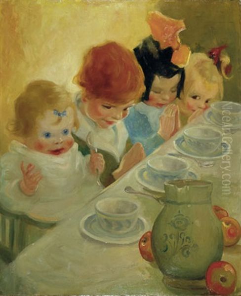 Giving Thanks (ad Illus. For Kellogg's) Oil Painting by Ruth Mary Hallock