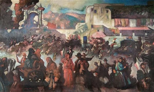 Italian Fiesta Day Oil Painting by George Hawley Hallowell