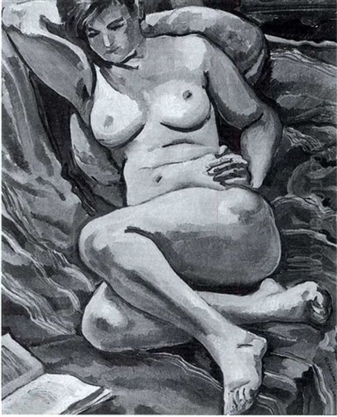 Reclining Nude Oil Painting by Robert Hallowell