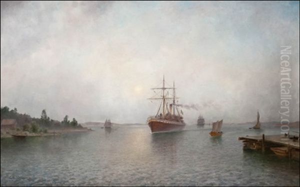 Aamu Saaristossa (morning In The Archipelago) Oil Painting by Carl Hallstroem