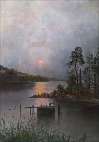 Ilta-aurinko (evening Sun) Oil Painting by Carl Hallstroem