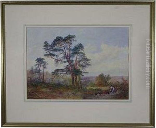 Children Picking Blackberries Oil Painting by James Walsham Baldock