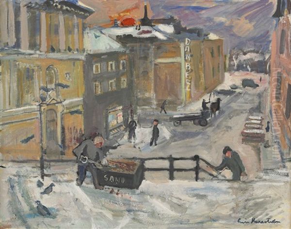 David Bagares Gata I Sno Oil Painting by Eric C. Hallstroem