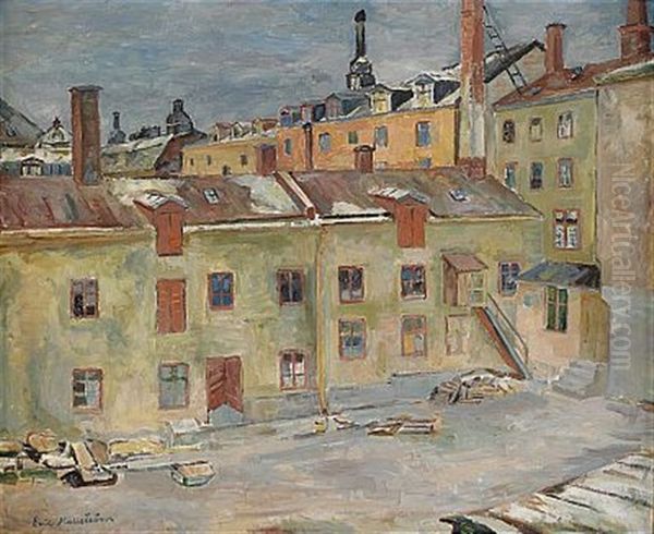 Sodermalm - Stockholm Oil Painting by Eric C. Hallstroem