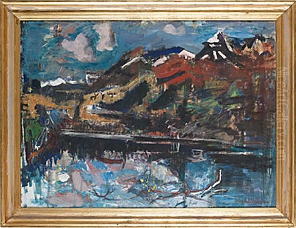 Lappland, Borkajaure Oil Painting by Eric C. Hallstroem