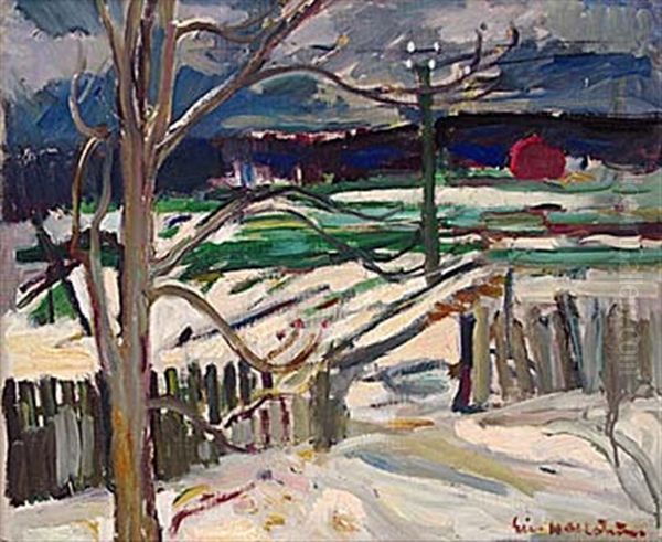 Vintervy Oil Painting by Eric C. Hallstroem