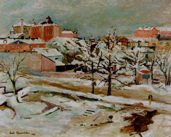 Utkant, Stockholm Oil Painting by Eric C. Hallstroem