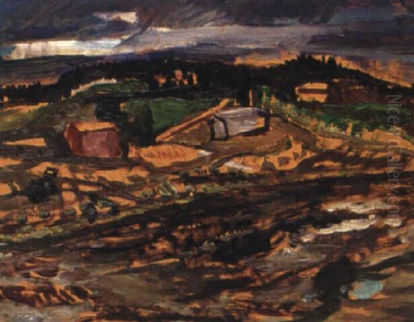 Zlvlandskap, Norrland Oil Painting by Eric C. Hallstroem