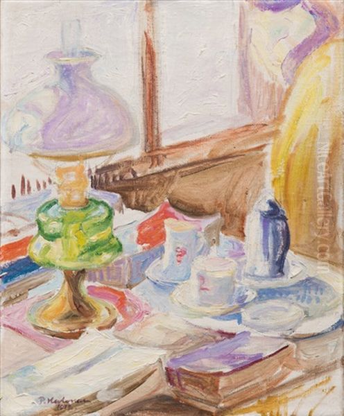 Breakfast Table Oil Painting by Pekka Halonen