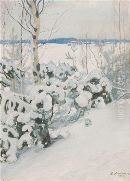 Wintry Day Oil Painting by Pekka Halonen