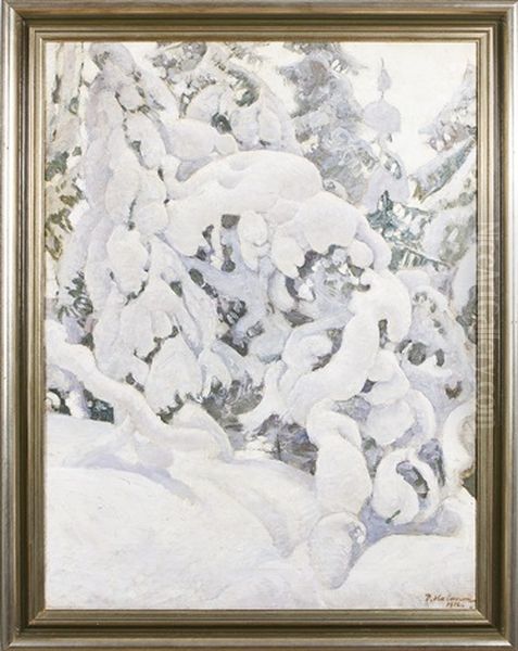 Wintry Landscape Oil Painting by Pekka Halonen