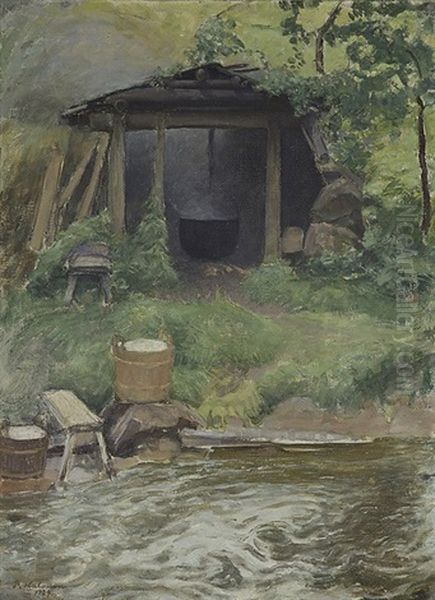 From The Kotakoski Rapids Oil Painting by Pekka Halonen