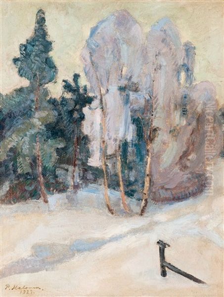 Mild Winter Day In Tuusula Oil Painting by Pekka Halonen