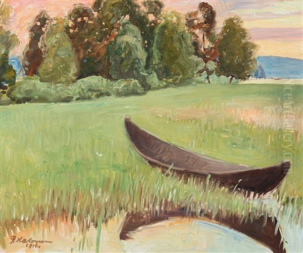 Summer Evening By The Shore Oil Painting by Pekka Halonen