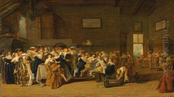 A Merry-making Party Oil Painting by Dirck Hals