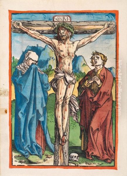 Christus Am Kreuz, Zwischen Maria Und Johannes Oil Painting by Hans Baldung Grien