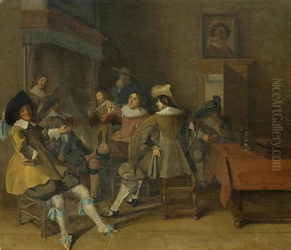 Frohliche Gesellschaft In Einem Interieur Oil Painting by Dirck Hals