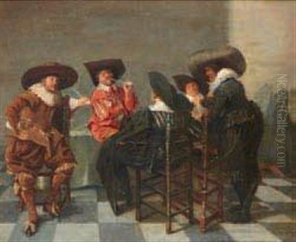 Reunion De Fumeurs Oil Painting by Dirck Hals