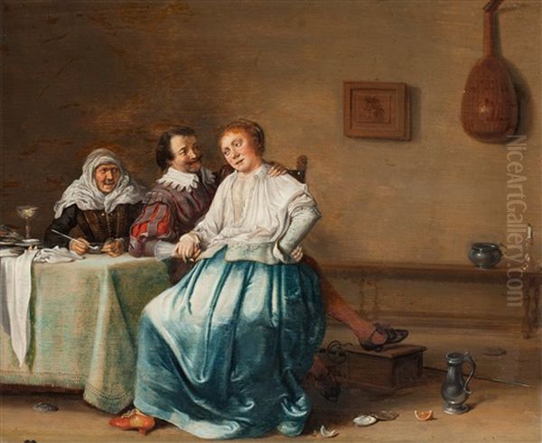 Interior Med Galant Sallskap Oil Painting by Dirck Hals