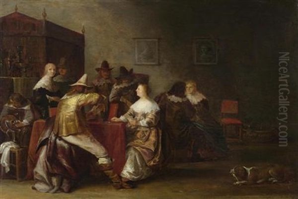 Interieur Mit Musikalischer Gesellschaft Oil Painting by Dirck Hals