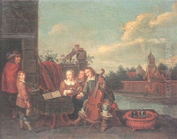 Musicerande Sallskap Oil Painting by Dirck Hals