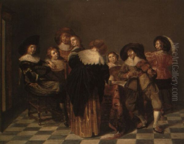 Musical Party In An Interior Oil Painting by Dirck Hals