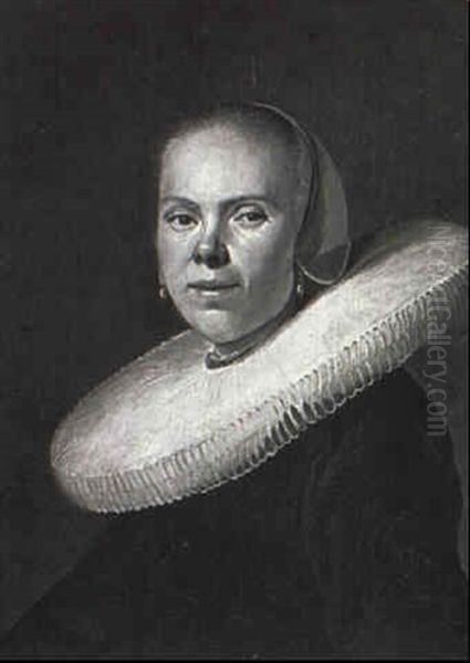 Portrait Of A Woman With A Pleated Collar Oil Painting by Dirck Hals